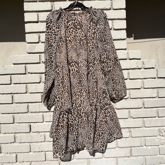 Studio A Cheetah Leopard Print Knee Length Dress - Size Large (12-14) - Picture 4 of 7